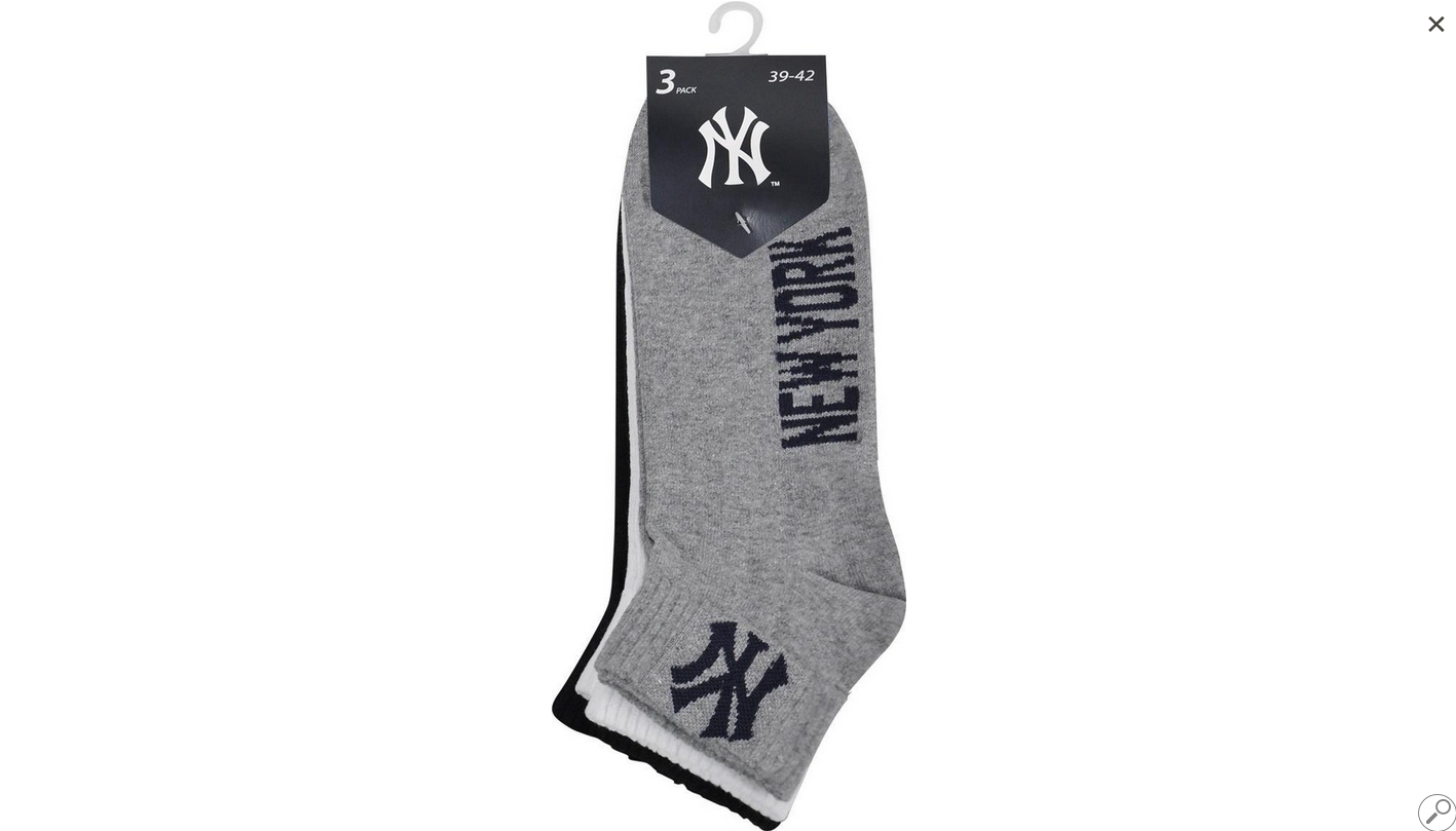 Шкарпетки New York Yankees 3 pk Quarter чорний, білий, сірий Уні 39-42 Шкарпетки New York Yankees 3 pk Quarter чорний, білий, сірий Уні 39-42