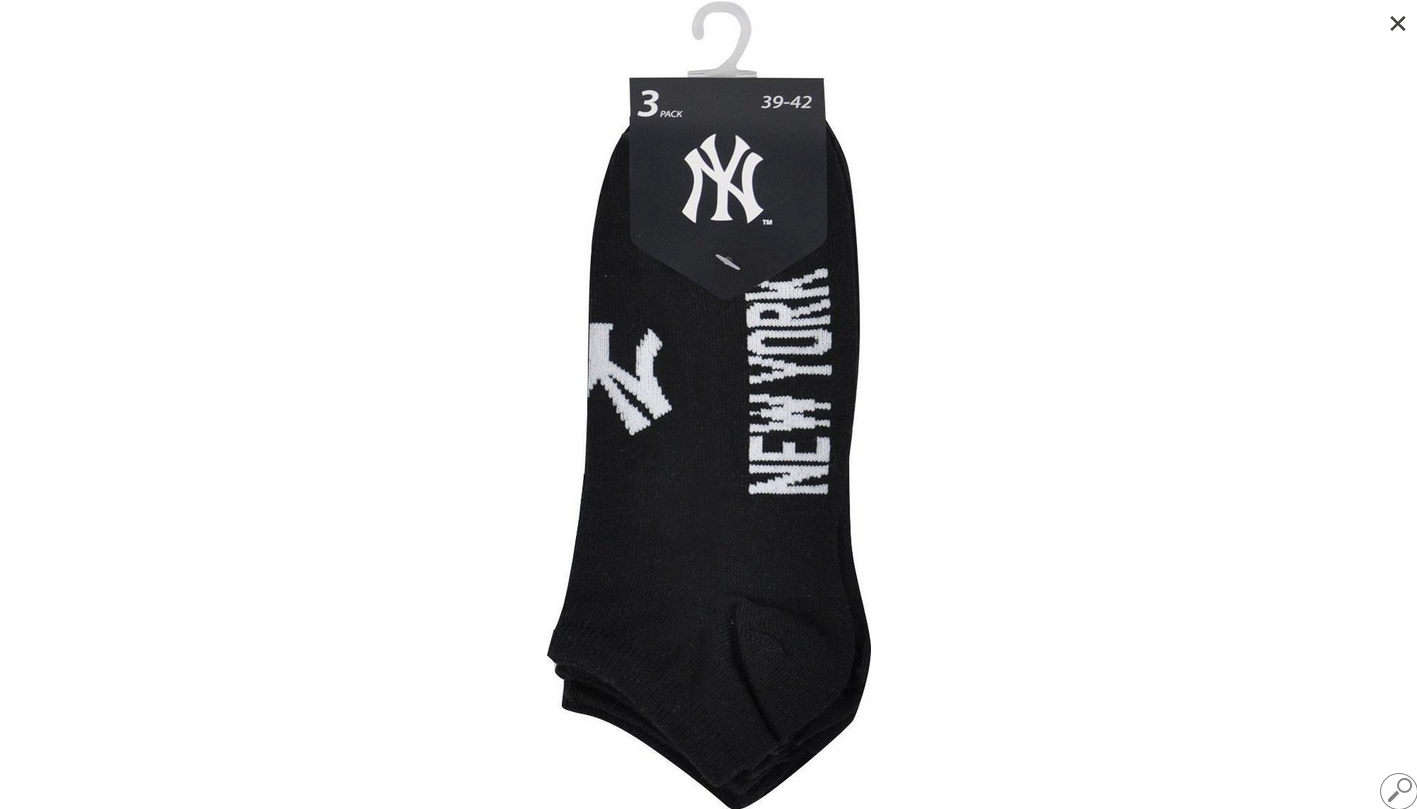 Шкарпетки New York Yankees 3 pk Sneaker чорний Уні 43-46 Шкарпетки New York Yankees 3 pk Sneaker чорний Уні 43-46