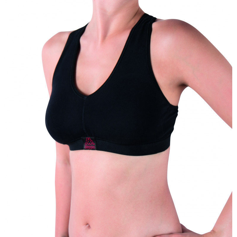 Топ спорт Kappa Reggiseno Sporty c/etichetta logo чорний Жін S/M Топ спорт Kappa Reggiseno Sporty c/etichetta logo чорний Жін S/M
