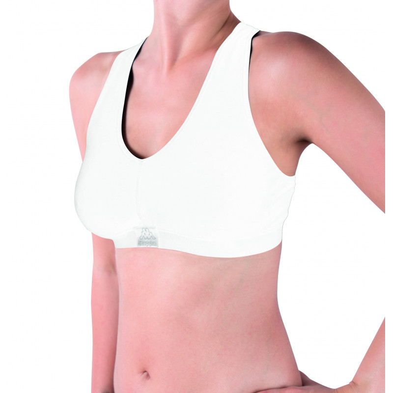 Топ спорт Kappa Reggiseno Sporty c/etichetta logo білий Жін S/M Топ спорт Kappa Reggiseno Sporty c/etichetta logo білий Жін S/M