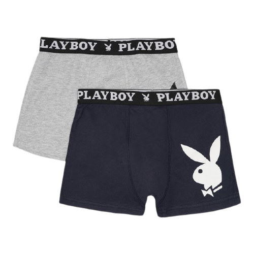 Набір з 2 труси-боксери Playboy ANNYA PLAYBOY BOXERSHORT сірий, синій Чол S Набір з 2 труси-боксери Playboy ANNYA PLAYBOY BOXERSHORT сірий, синій Чол S