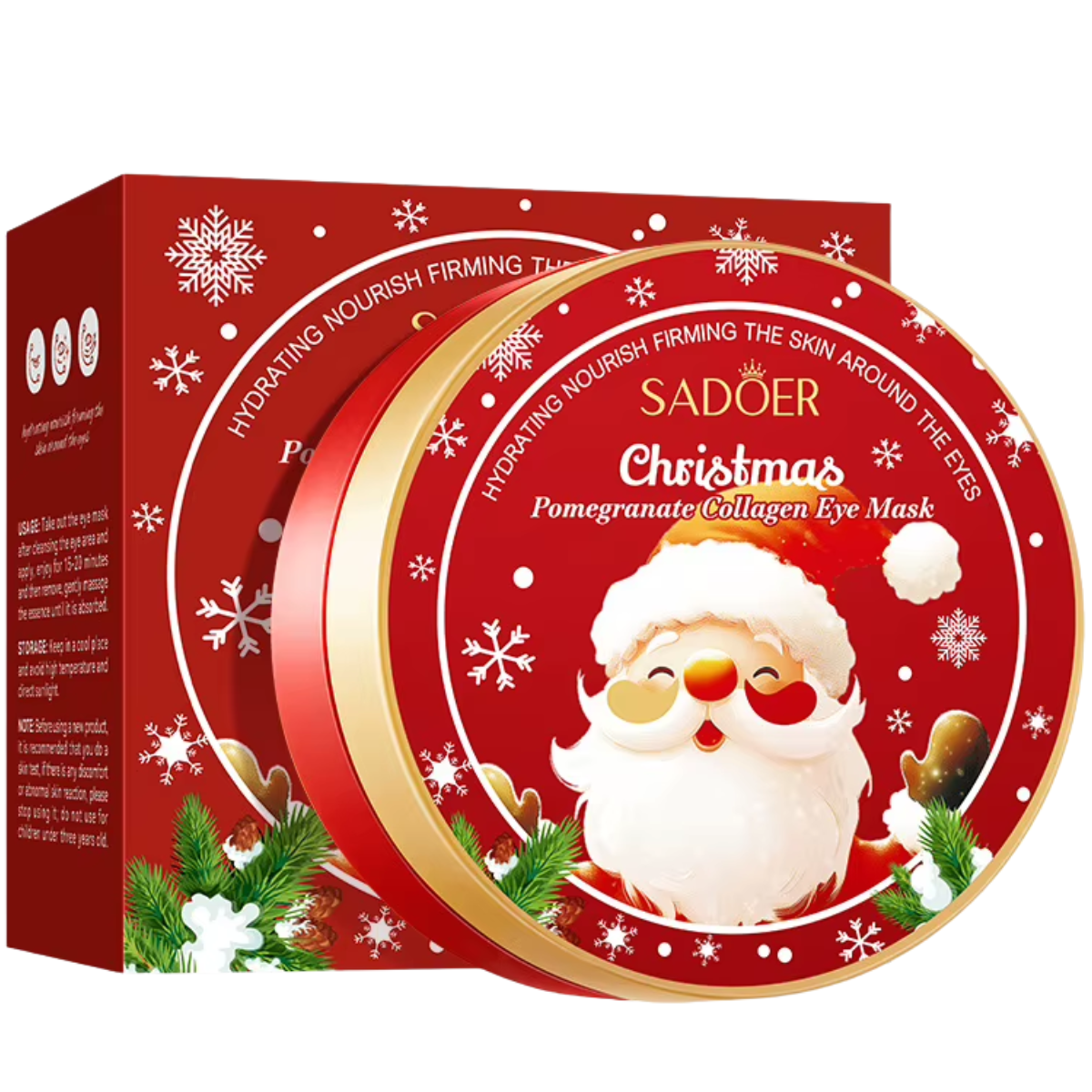 Патчі під очі Sadoer Christmas з колагеном та гранатом 60 шт Патчі під очі Sadoer Christmas з колагеном та гранатом 60 шт