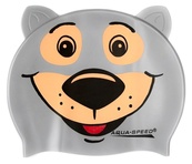 Шапка для плавания Aqua Speed ZOO BEAR 5761 серый медведь Дет OSFM. Изображение №2