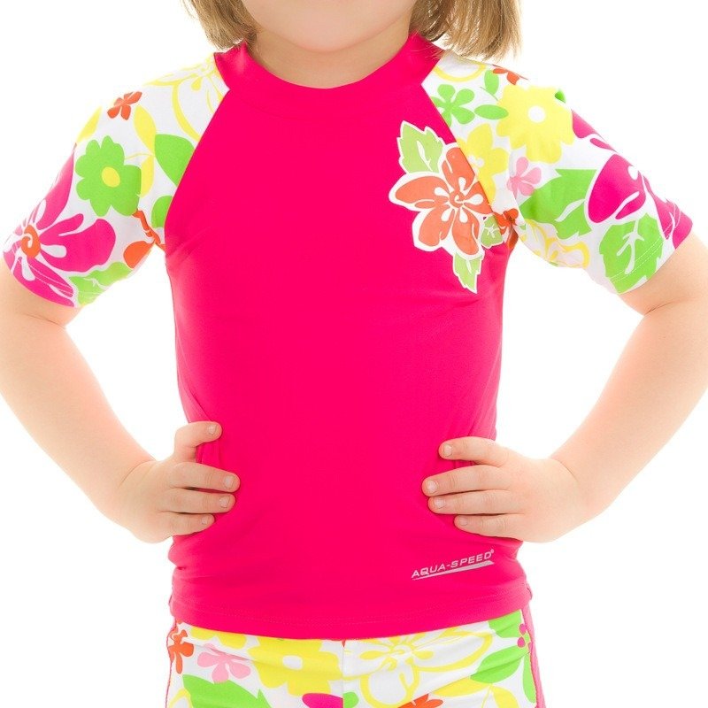 Топ сонцезахисний для дівчат Aqua Speed T-SHIRT FLOWER 2123 рожевий, мультиколор Діт 122см Топ сонцезахисний для дівчат Aqua Speed T-SHIRT FLOWER 2123 рожевий, мультиколор Діт 122см