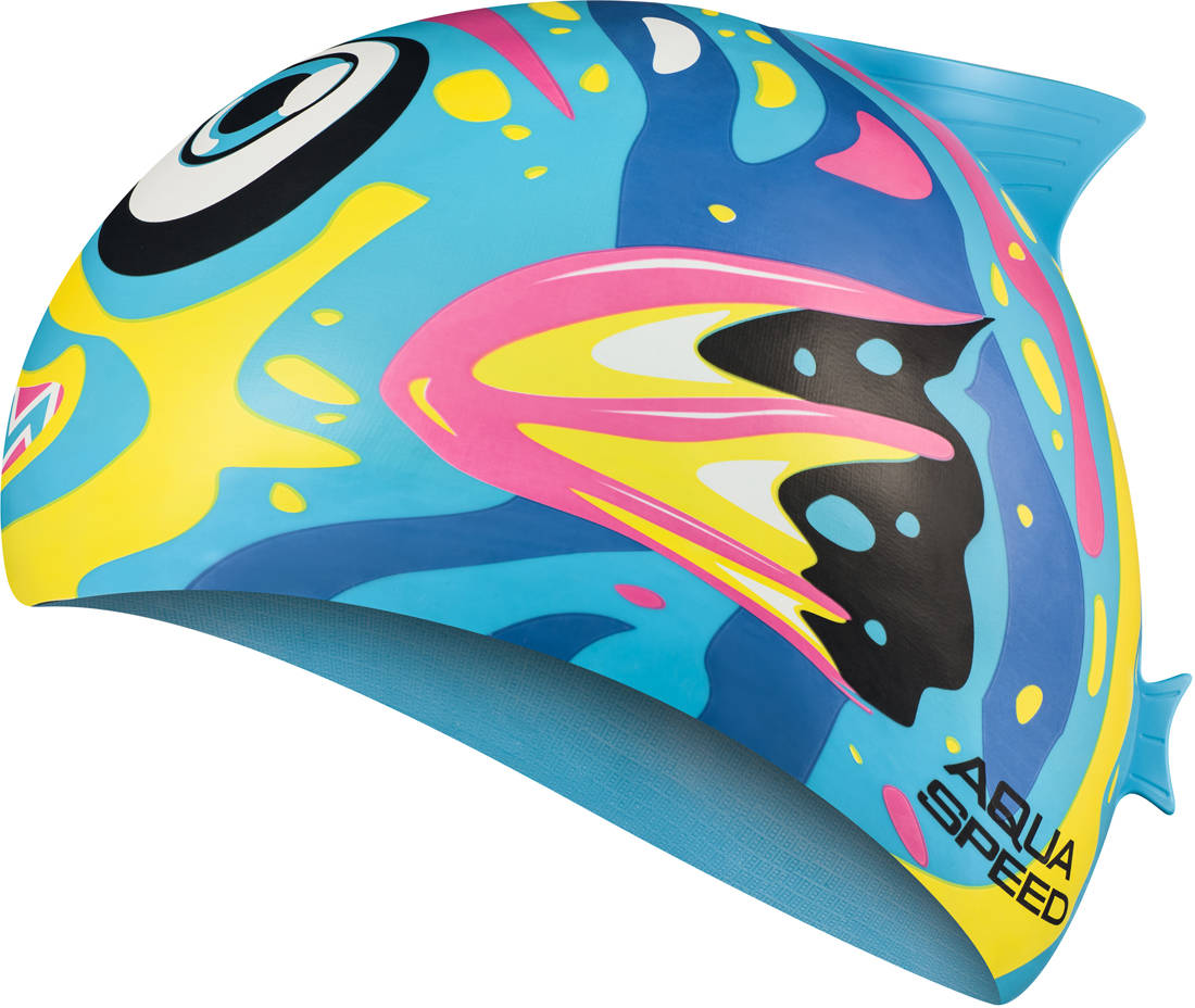 Шапка для плавания Aqua Speed ZOO FISH 8688 синий, темно-синий, желтый, розовый Детский OSFM Шапка для плавания Aqua Speed ZOO FISH 8688 синий, темно-синий, желтый, розовый Детский OSFM