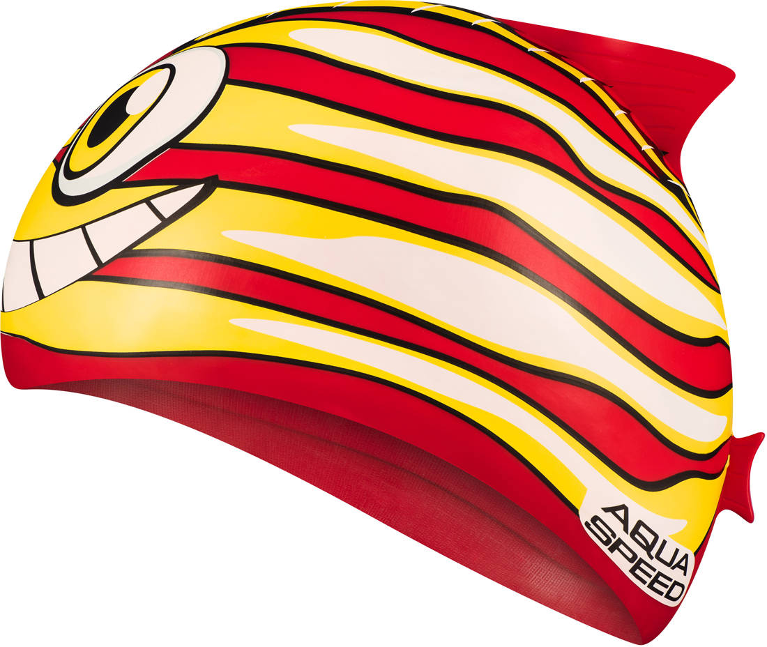 Шапка для плавання Aqua Speed ZOO FISH 8694 червоний, жовтий, білий Діт OSFM Шапка для плавання Aqua Speed ZOO FISH 8694 червоний, жовтий, білий Діт OSFM