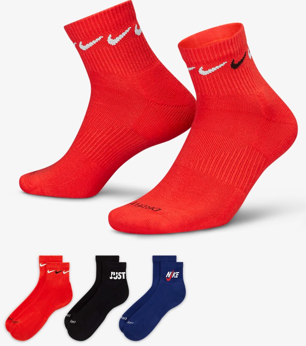 Шкарпетки Nike U NK EVERYDAY PLUS CUSH ANKLE чорний, синій, червоний Чол 38-42 Шкарпетки Nike U NK EVERYDAY PLUS CUSH ANKLE чорний, синій, червоний Чол 38-42