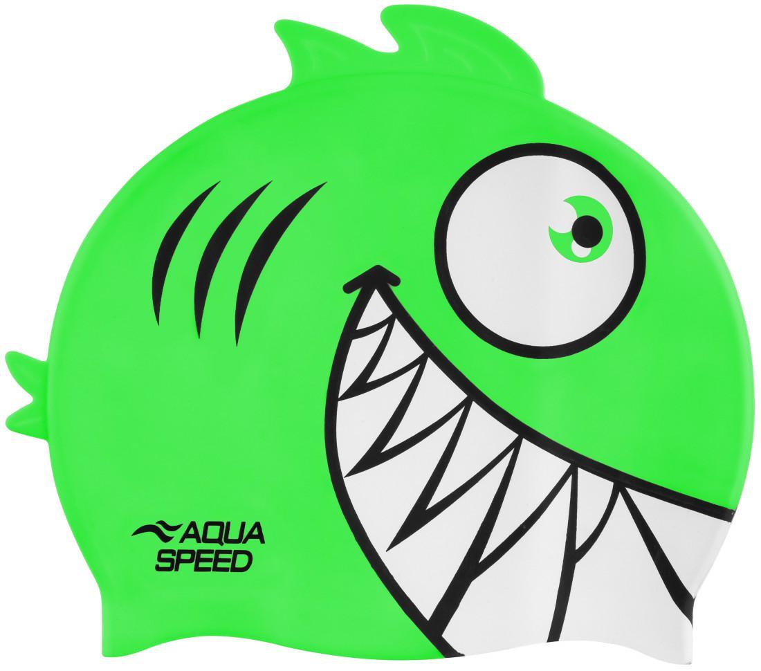 Шапка для плавання Aqua Speed ZOO Pirana 9699 піранья, салатовий Діт OSFM Шапка для плавання Aqua Speed ZOO Pirana 9699 піранья, салатовий Діт OSFM