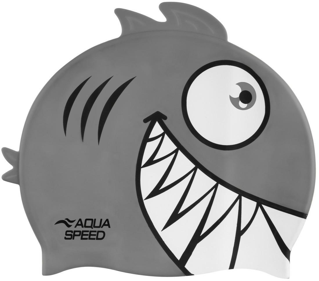 Шапка для плавання Aqua Speed ZOO Pirana 9701 піранья, сірий Діт OSFM Шапка для плавання Aqua Speed ZOO Pirana 9701 піранья, сірий Діт OSFM