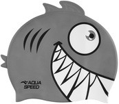 Шапка для плавання Aqua Speed ZOO Pirana 9701 піранья, сірий Діт OSFM. Зображення №2 Шапка для плавання Aqua Speed ZOO Pirana 9701 піранья, сірий Діт OSFM. Зображення №2