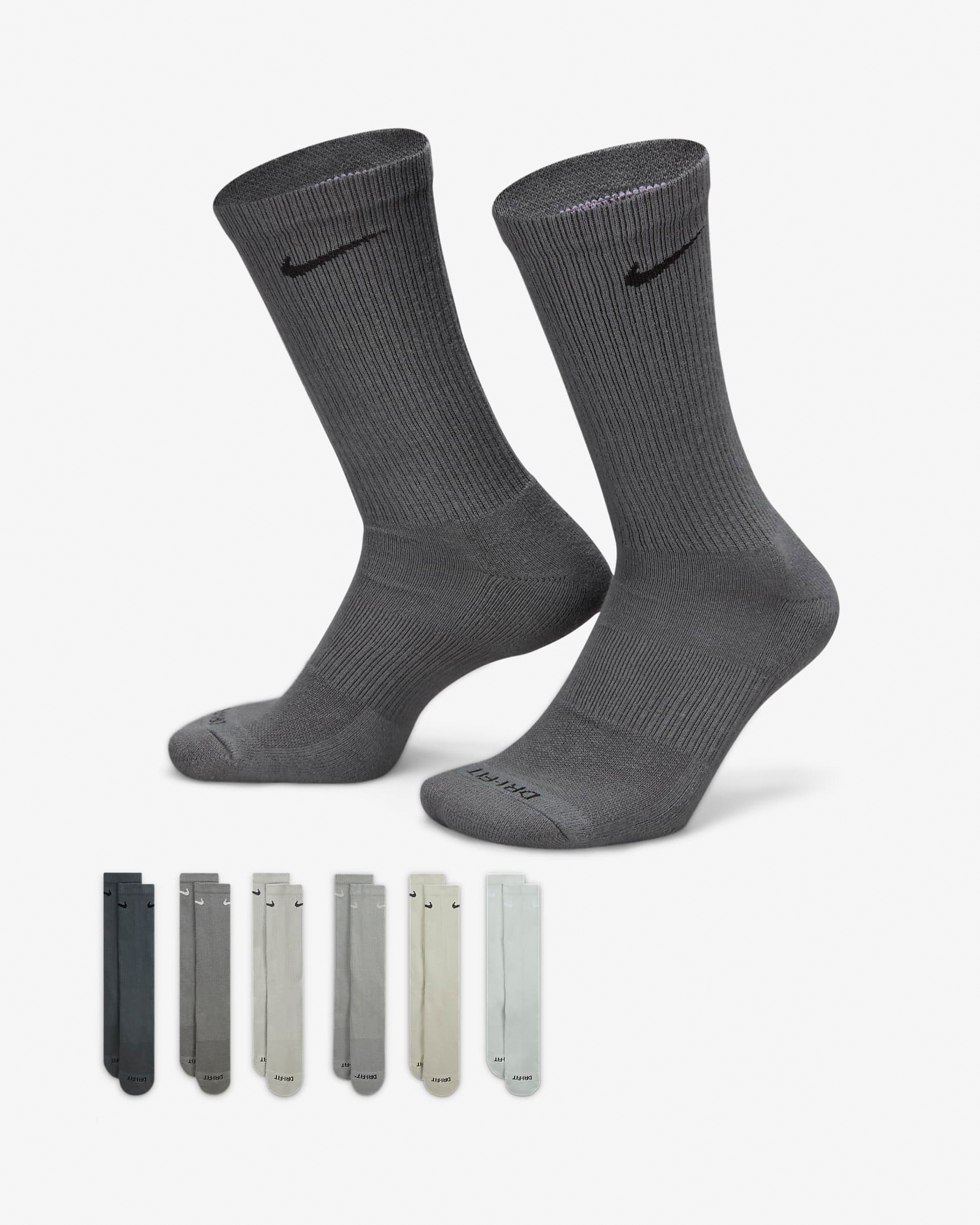 Носки Nike U NK ED PLS CSH CRW 6PR - 132 серый, мультиколор Уни 34-38 Носки Nike U NK ED PLS CSH CRW 6PR - 132 серый, мультиколор Уни 34-38