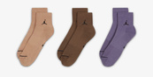 Носки Nike U J ED CUSH POLY ANKLE 3PR 144 бежевый, коричневый, фиолетовый Уни 38-42. Изображение №2