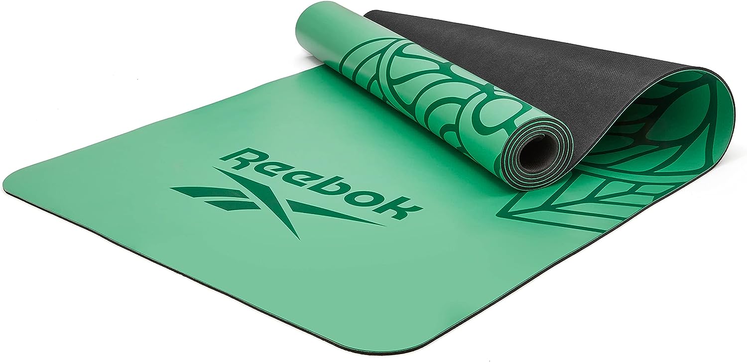 Килимок для йоги Reebok Natural Rubber Yoga Mat зелений, мандала Уні 176 х 61 х 0,4 см Килимок для йоги Reebok Natural Rubber Yoga Mat зелений, мандала Уні 176 х 61 х 0,4 см