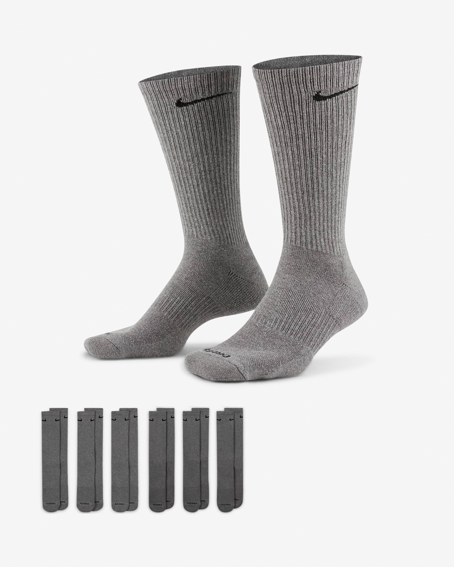 Шкарпетки Nike U NK ED PLS CSH CRW 6PR - 132 сірий Чол 38-42 Шкарпетки Nike U NK ED PLS CSH CRW 6PR - 132 сірий Чол 38-42