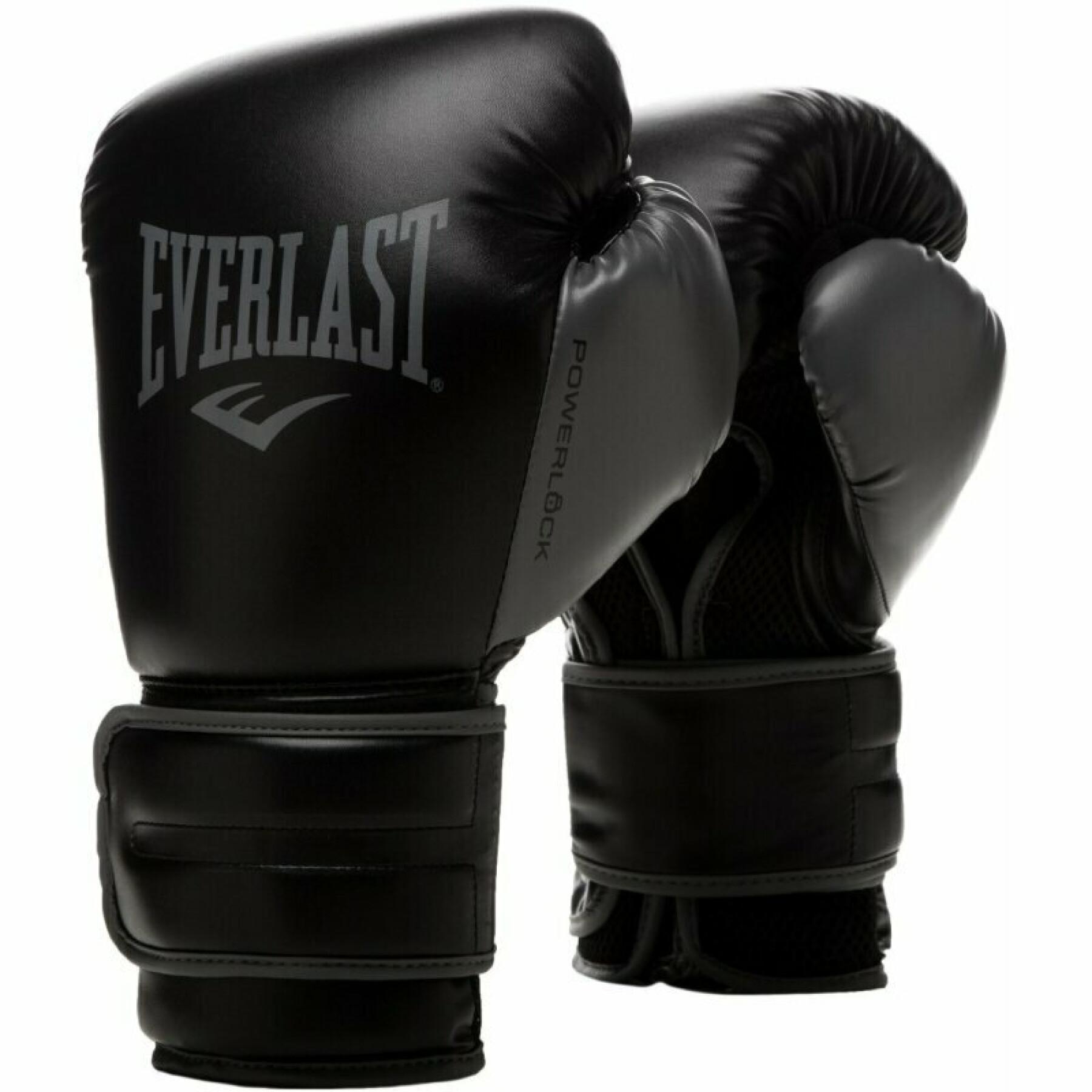 Боксерские перчатки Everlast POWERLOCK 2R TRAINING GLOVE черный, серый Уни 16 унций Боксерские перчатки Everlast POWERLOCK 2R TRAINING GLOVE черный, серый Уни 16 унций