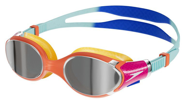 Очки для плавания Speedo BIOFUSE 2.0 MIRROR JU оранжевый, голубой Уни OSFM Очки для плавания Speedo BIOFUSE 2.0 MIRROR JU оранжевый, голубой Уни OSFM