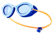 Очки для плавания Speedo KIDS SUNNY G S SHLLS 451 голубой, синий оранжевый Дети OSFM. Изображение №7