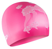 Шапка для плавания Speedo SLOGAN PRT CAP JU/JF/JM розовый, белый Детский OSFM. Изображение №4 Шапка для плавания Speedo SLOGAN PRT CAP JU/JF/JM розовый, белый Детский OSFM. Изображение №4