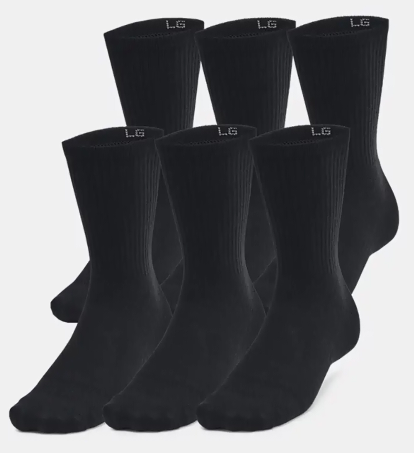 Носки Under Armour Essential 6pk Crew черный Уни LG Носки Under Armour Essential 6pk Crew черный Уни LG