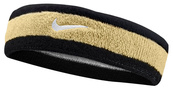 Повязка на голову Nike SWOOSH HEADBAND черный, коричневый Уни OSFM. Изображение №2