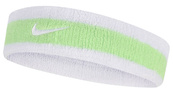 Повязка на голову Nike SWOOSH HEADBAND белый, салатовый Уни OSFM. Изображение №2