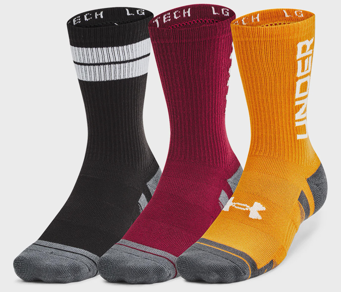 Носки Under Armour Perf Tech Nov 3pk Crew черный, бордовый, оранжевый XL (1379515-625) Носки Under Armour Perf Tech Nov 3pk Crew черный, бордовый, оранжевый XL (1379515-625)