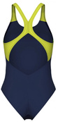 Купальник закритий для жінок Arena BREATH SWIMSUIT V BACK LB чорний, жовтий, зелений, синій Жін 38. Зображення №4
