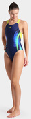 Купальник закритий для жінок Arena BREATH SWIMSUIT V BACK LB чорний, жовтий, зелений, синій Жін 38. Зображення №6