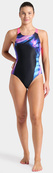 Купальник закритий для жінок Arena DREAMHLINE SWIMSUIT V BACK чорний, фіолетовий, бірюзовій Жін 40. Зображення №6