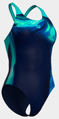Купальник закритий для жінок Arena DREAMHLINE SWIMSUIT V BACK синій, бірюзовий Жін 36. Зображення №3