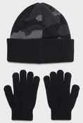 Набор шапка и перчатки Under Armour B Beanie/Glove Combo черный, серый Дет OFSM. Изображение №2