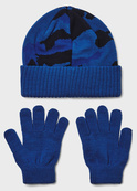 Набор шапка и перчатки Under Armour B Beanie/Glove Combo синий, красный Дет OFSM. Изображение №2