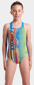 Купальник для дівчат Arena PALETTE SWIMSUIT SWIM PRO BACK блакитний, жовтий, мультикольор Діт. Зображення №5