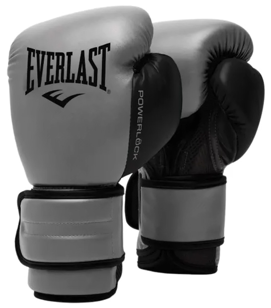 Боксерские перчатки Everlast POWERLOCK 2R TRAINING GLOVE серый, черный Уни 10 унций Боксерские перчатки Everlast POWERLOCK 2R TRAINING GLOVE серый, черный Уни 10 унций