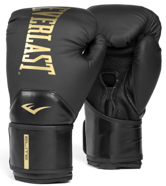 Боксерські рукавиці Everlast ELITE 2 BOXING GLOVES чорний, золотий Уні 12 унцій Боксерські рукавиці Everlast ELITE 2 BOXING GLOVES чорний, золотий Уні 12 унцій