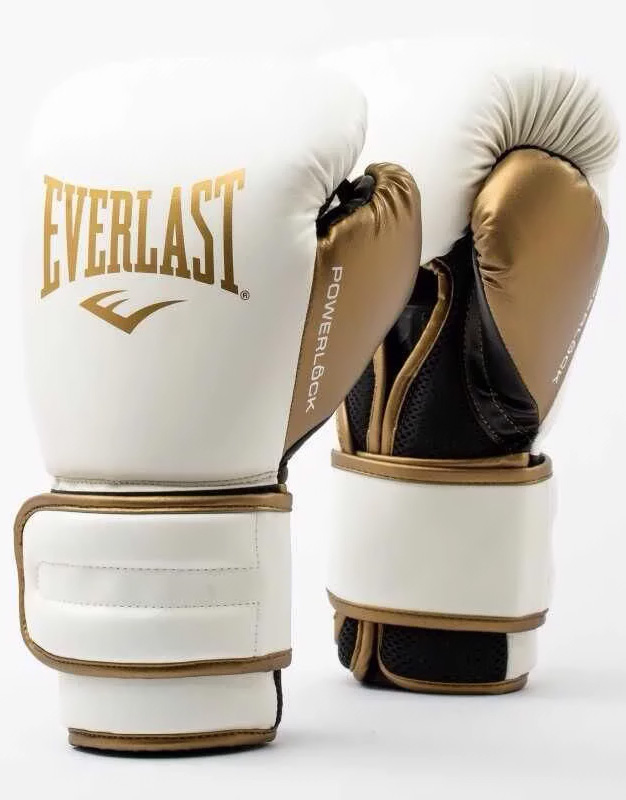 Боксерські рукавиці Everlast POWERLOCK 2R TRAINING GLOVE білий, золотий Уні 14 унцій Боксерські рукавиці Everlast POWERLOCK 2R TRAINING GLOVE білий, золотий Уні 14 унцій