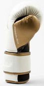 Боксерські рукавиці Everlast POWERLOCK 2R TRAINING GLOVE білий, золотий 12 унцій (P00003049). Зображення №6 Боксерські рукавиці Everlast POWERLOCK 2R TRAINING GLOVE білий, золотий 12 унцій (P00003049). Зображення №6