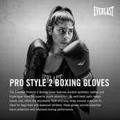 Боксерські рукавиці Everlast PROSTYLE 2 BOXING GLOVE чорний Уні 16 унцій. Зображення №2