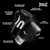 Боксерські рукавиці Everlast PROSTYLE 2 BOXING GLOVE чорний Уні 8 унцій. Зображення №4 Боксерські рукавиці Everlast PROSTYLE 2 BOXING GLOVE чорний Уні 8 унцій. Зображення №4