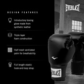 Боксерські рукавиці Everlast PROSTYLE 2 BOXING GLOVE чорний Уні 16 унцій. Зображення №3