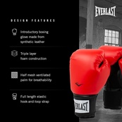 Боксерские перчатки Everlast PROSTYLE 2 BOXING GLOVE красный Уни 12 унций. Изображение №3