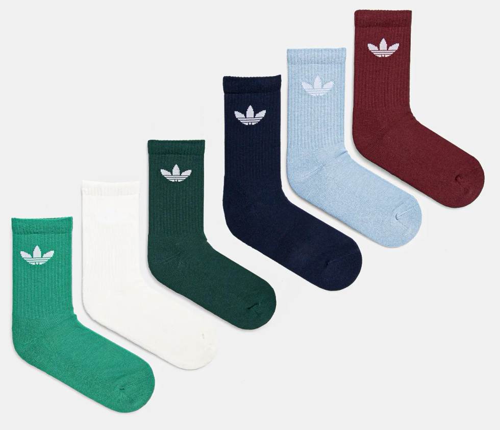 Носки Adidas TR CREW S 6P зеленый, белый, голубой, черный, темно-зеленый, бордовый Уни XL (46-48) Носки Adidas TR CREW S 6P зеленый, белый, голубой, черный, темно-зеленый, бордовый Уни XL (46-48)