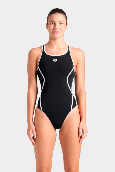 Купальник закритий для жінок Arena PRO_FILE SWIMSUIT SOLID чорний, білий Жін 44 Купальник закритий для жінок Arena PRO_FILE SWIMSUIT SOLID чорний, білий Жін 44