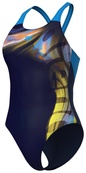 Купальник закрытый для женщин Arena DREAMHLINE SWIMSUIT V BACK темно-синий Жен 44. Изображение №2
