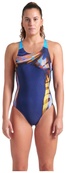 Купальник закрытый для женщин Arena DREAMHLINE SWIMSUIT V BACK темно-синий Жен 44. Изображение №4