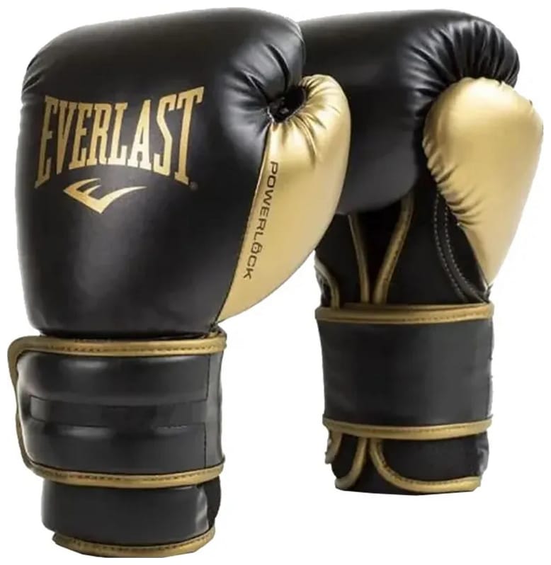 Боксерські рукавиці EVERLAST POWERLOCK 2R TRAINING GLOVE чорний, золотий Уні 12 унцій Боксерські рукавиці EVERLAST POWERLOCK 2R TRAINING GLOVE чорний, золотий Уні 12 унцій