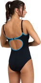 Купальник закритий для жінок Arena TANIA CLIP BACK SWIMSUIT ONE P чорний, блакитний жіночий 42 (005974-580). Зображення №2 Купальник закритий для жінок Arena TANIA CLIP BACK SWIMSUIT ONE P чорний, блакитний жіночий 42 (005974-580). Зображення №2
