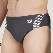 Плавки-сліпи для чоловіків Arena OPENINGS SWIM BRIEFS сірий, білий Чол 85 (008065-501). Зображення №4