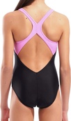 Купальник закрытый для девочек Arena TALES SWIMSUIT V BACK черный, желтый, розовый детский 128 см (009085-590). Изображение №2