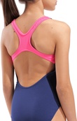 Купальник закритий для дівчат Arena LOGO SWIMSUIT SWIM PRO синій дитячий 128 см (010287-590). Зображення №3